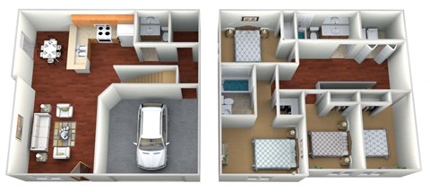 a floor plan of a 1 bedroom apartment at the crossings at white marsh apartments in white marsh